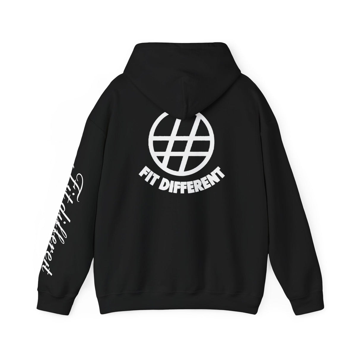 Fit Different Hoodie — Streetwear Logo Pullover with Script Sleeve
