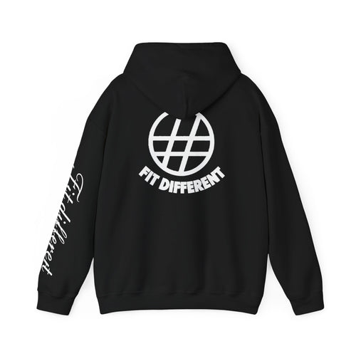 Fit Different Hoodie — Streetwear Logo Pullover with Script Sleeve