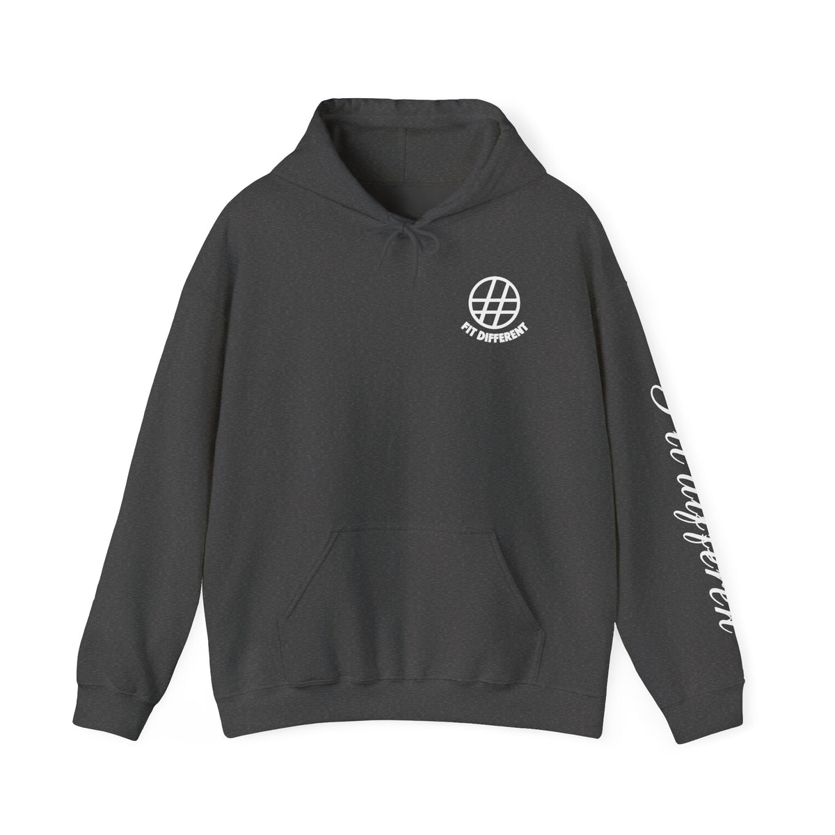 Fit Different Hoodie — Streetwear Logo Pullover with Script Sleeve