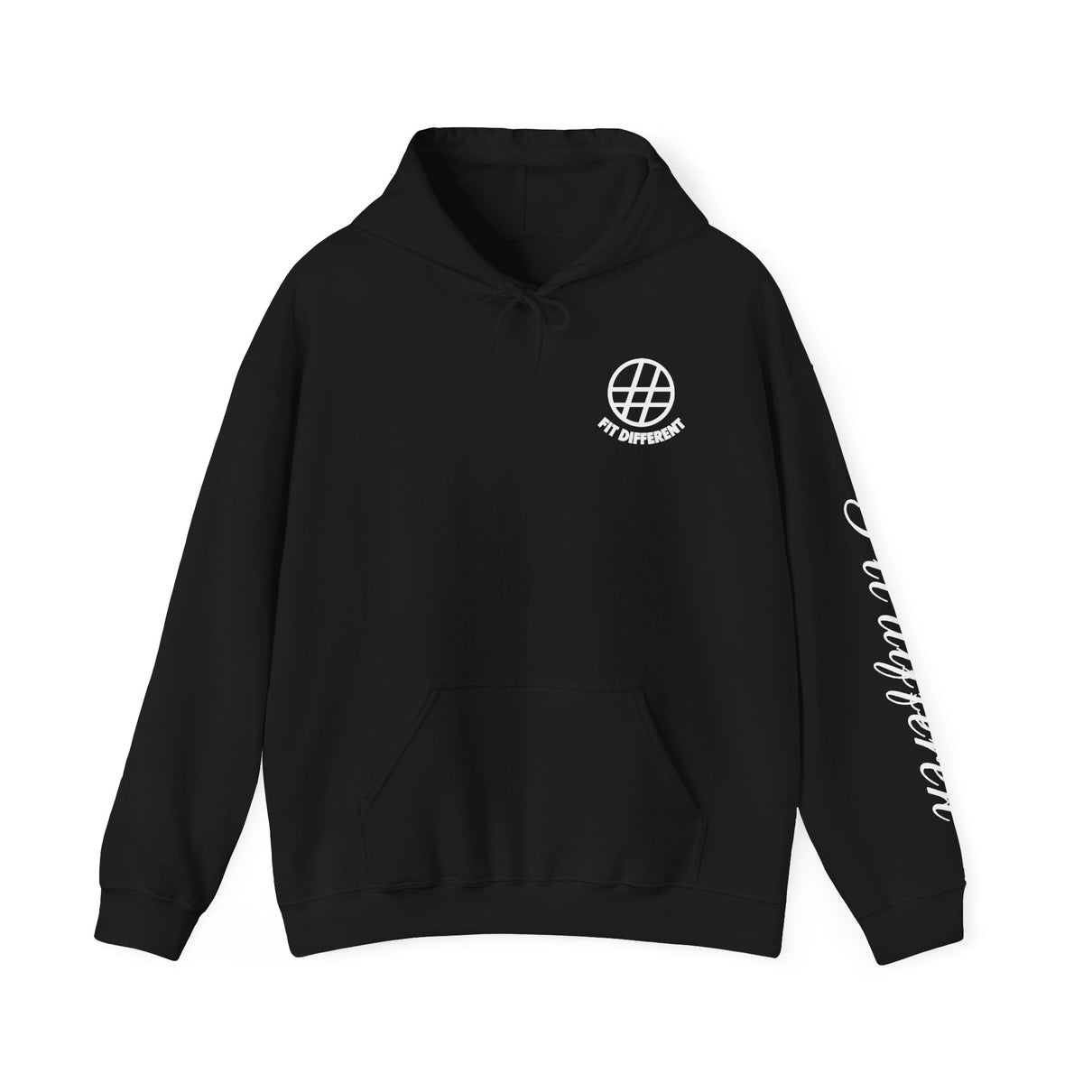Fit Different Hoodie — Streetwear Logo Pullover with Script Sleeve